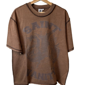 NEW SAINT VANITY Mens Tee T-Shirt Brown Size XL Griffin Graphic Short Sleeve